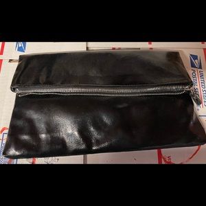 11x12 open 7x12 closed Kristin Davis Clutch Purse, Black, new never used smoke f